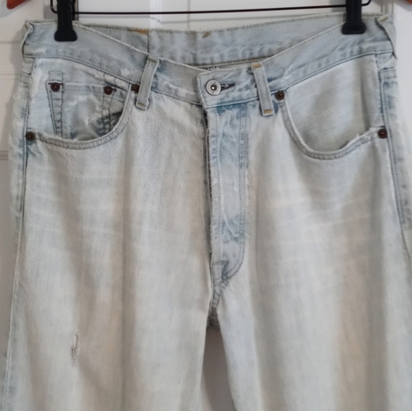 🍀VERY VTG Lucky Brand Jeans🍀 - White Distressed Button Fly Jean - Picture 7 of 16